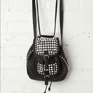 Free People Black Studded Backpack